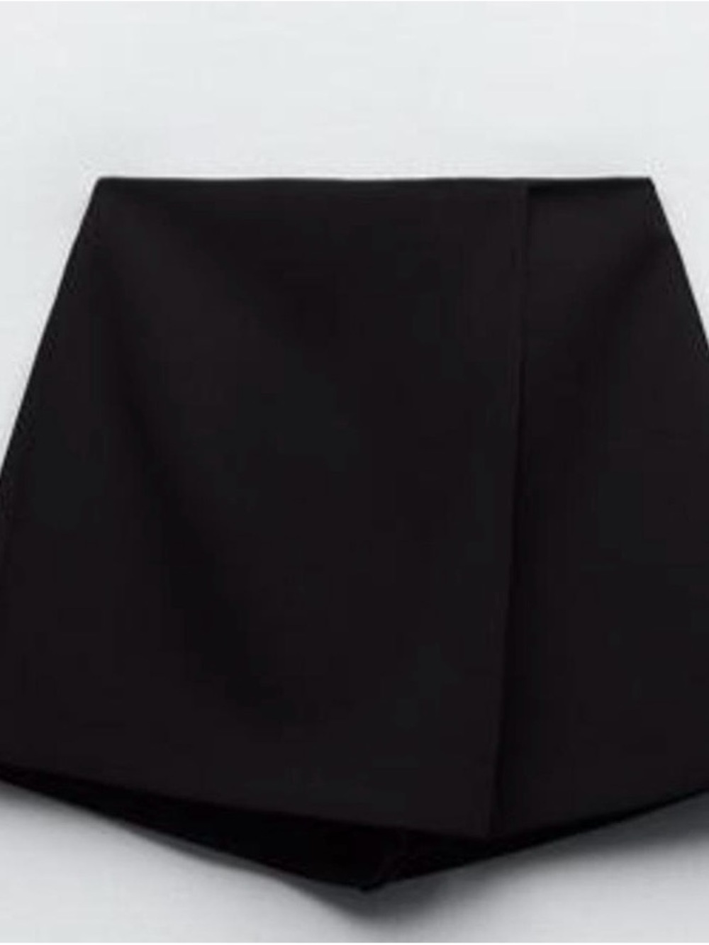 ZARA Black Women's High-Waist Wrap Front Skort